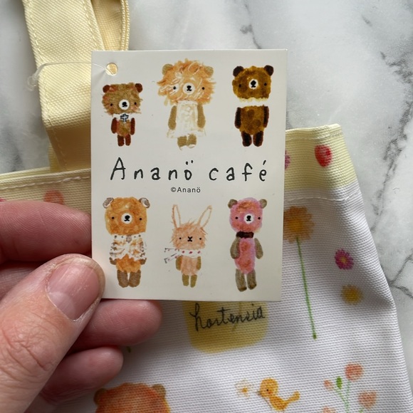 Anano Cafe - Yellow Bear and flowers - Lunch bag - Japan NWT - Picture 2 of 6